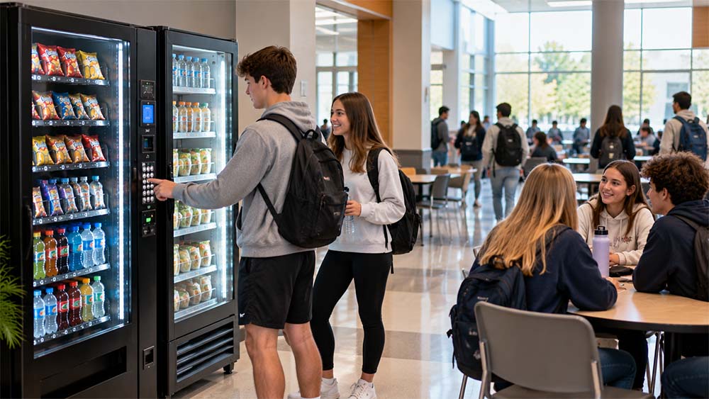 Image shoing How Vending Machines Can Benefit Schools and Educational Facilities.